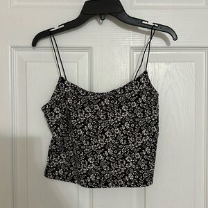Black Floral Tank Top